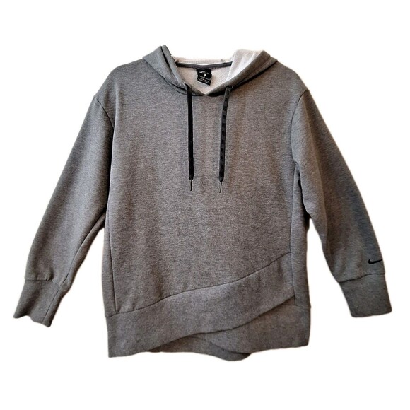 Nike Tops - Nike Sportswear Womens Fleece Gray Pullover Hoodie Size Small Asymetrical Hem